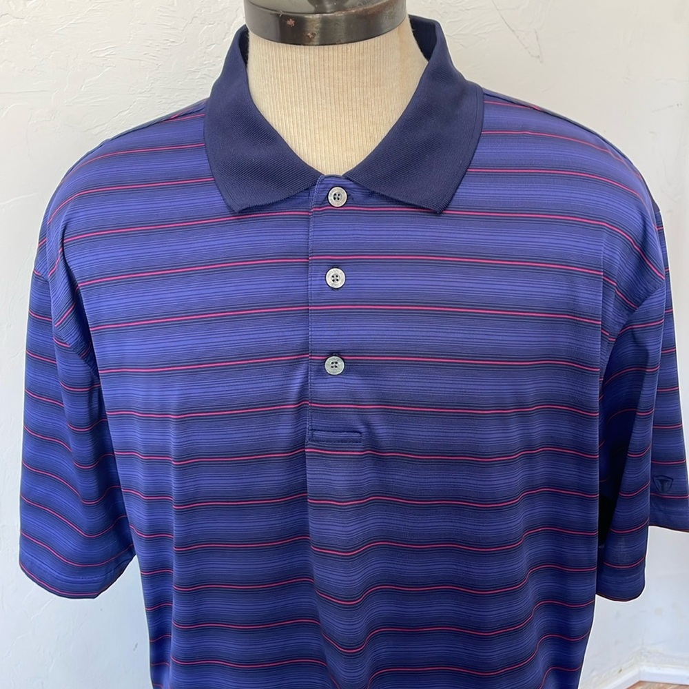 Pro Tour cool play XXL golf shirt with horizontal stripes